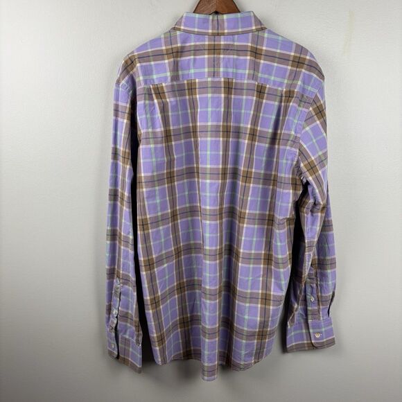 NWT Tommy Hilfiger Mens Slim Fit XL Shirt In Chalk Violet Plaid Long Sleeve - Picture 9 of 9